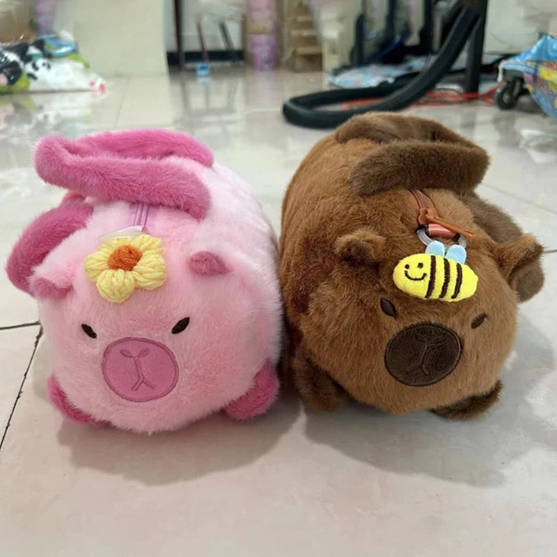 Mignon en peluche Capybara créatif grande capacité de dessin animé coréen sac à main portable