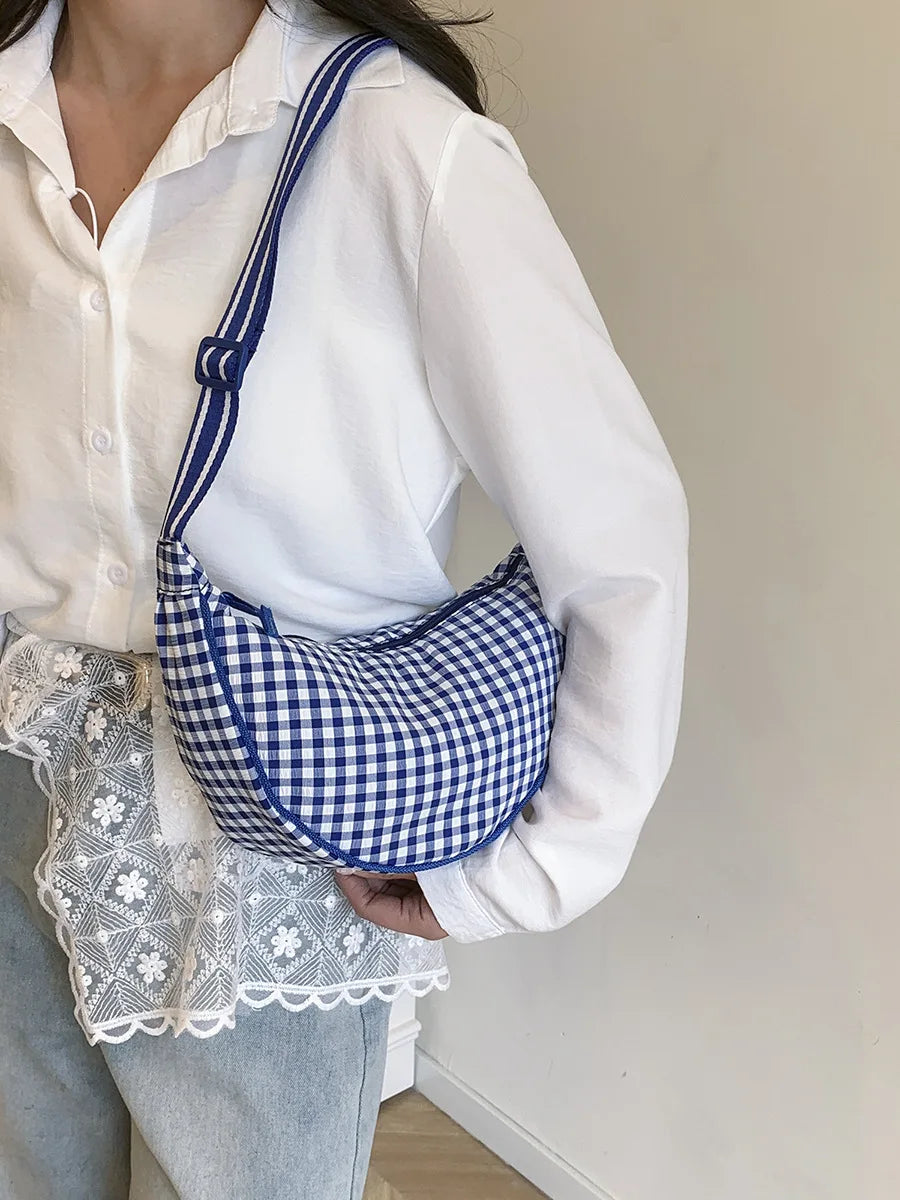 Design simple Sac à bandoulière Hobos à carreaux