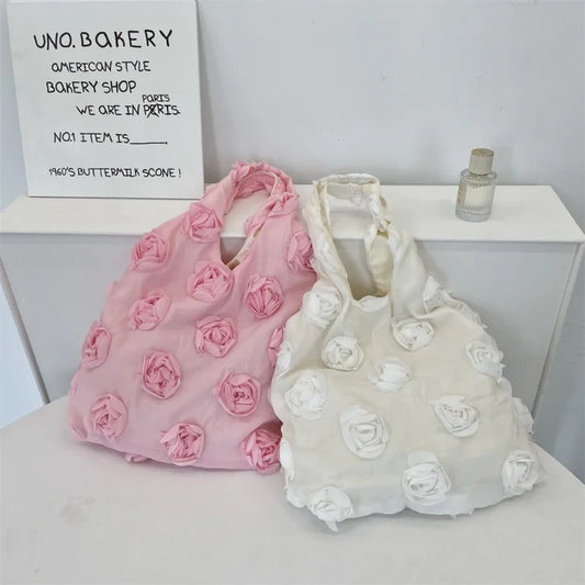 Élégant Romantique Fleur Sac À Bandoulière Femmes Rose Blanc Couleur Rose Flora