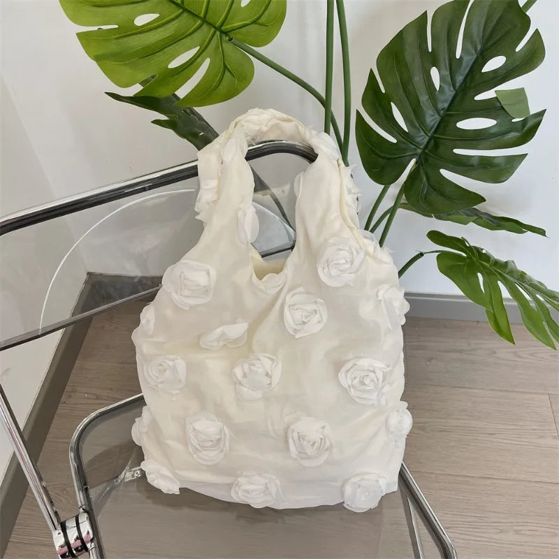 Élégant Romantique Fleur Sac À Bandoulière Femmes Rose Blanc Couleur Rose Flora