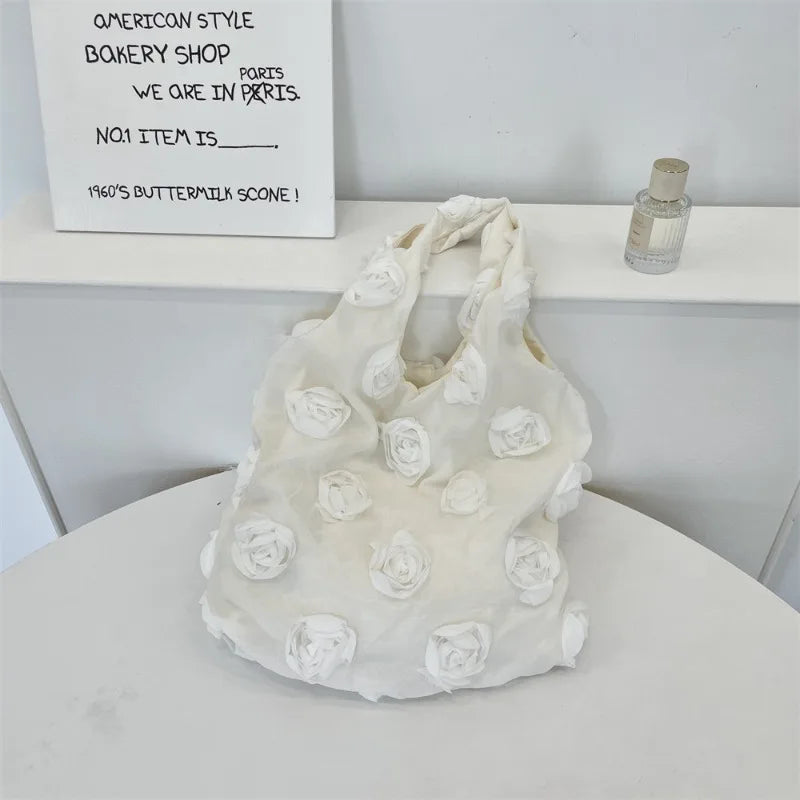 Élégant Romantique Fleur Sac À Bandoulière Femmes Rose Blanc Couleur Rose Flora