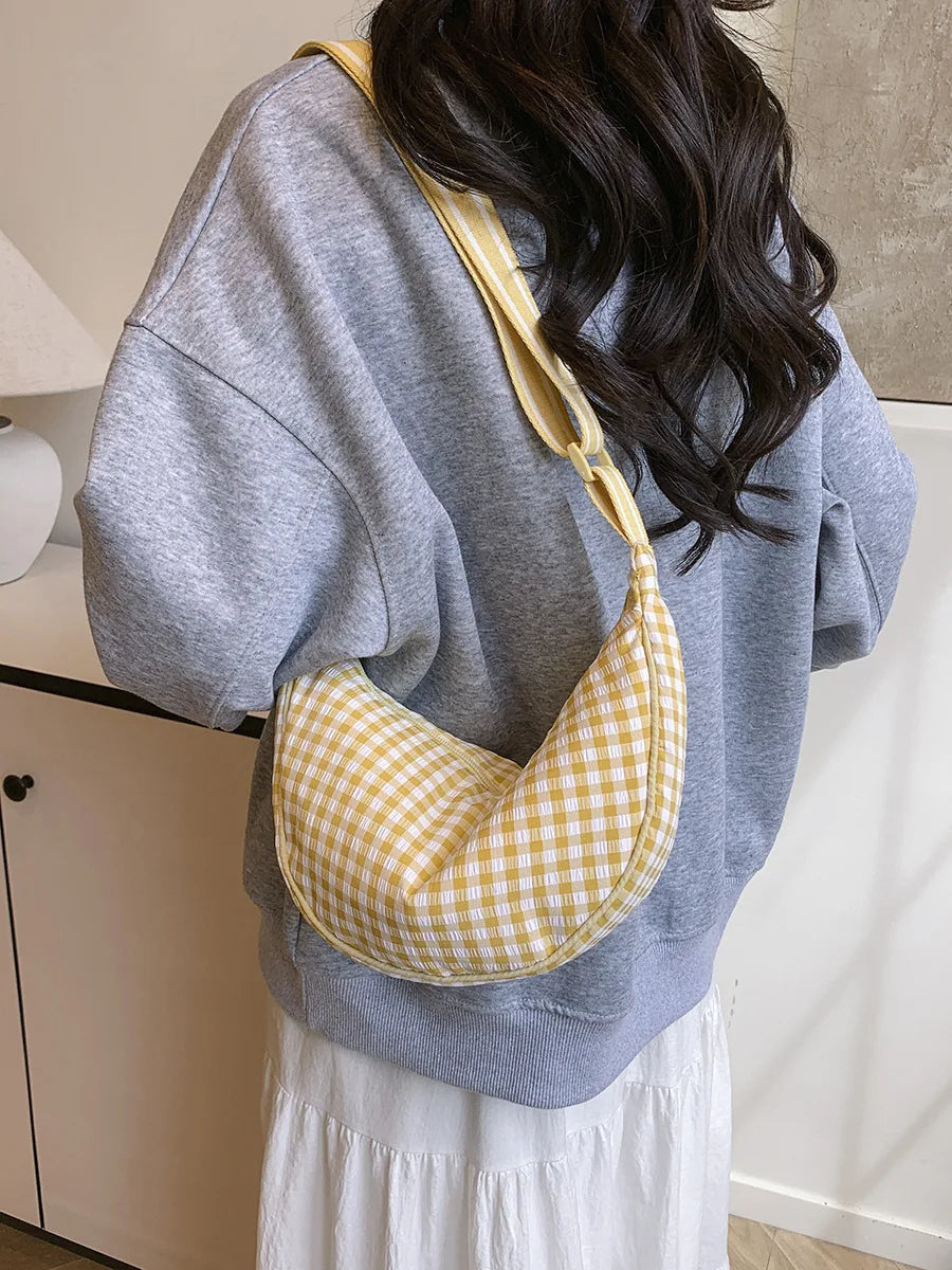 Design simple Sac à bandoulière Hobos à carreaux