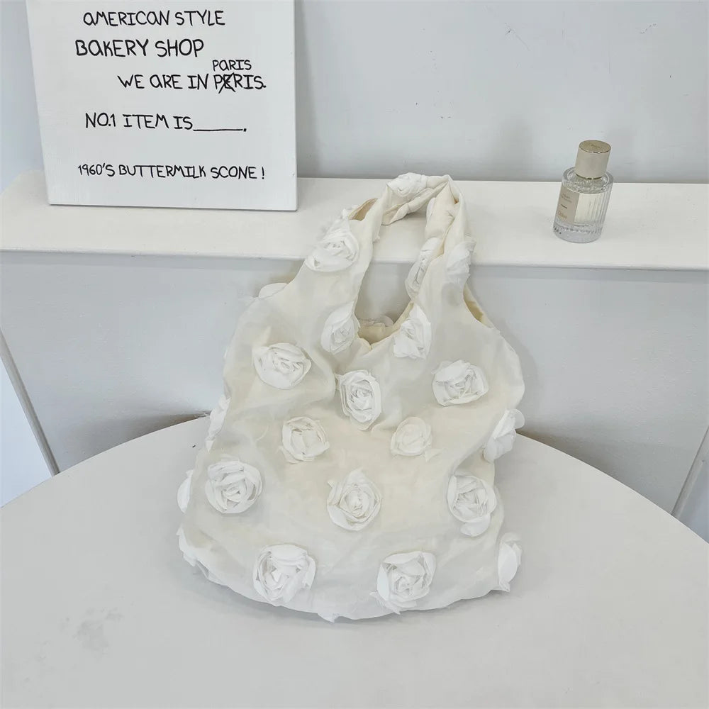 Élégant Romantique Fleur Sac À Bandoulière Femmes Rose Blanc Couleur Rose Flora